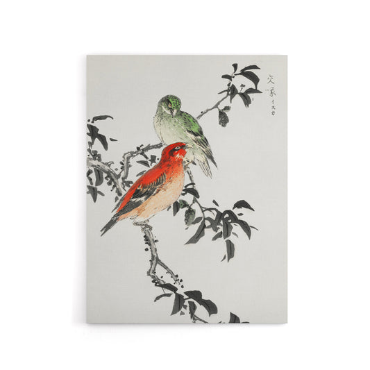 Crossbill Birds Japanese Canvas Wall Art Print Numata Kashu
