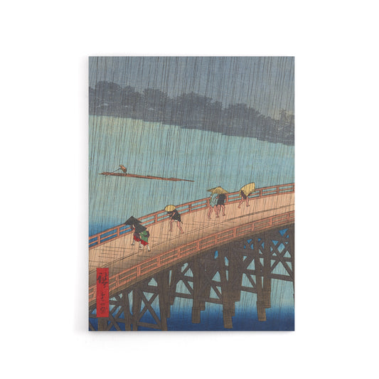 Evening Shower Ohashi Bridge Canvas Wall Art Print Hiroshige