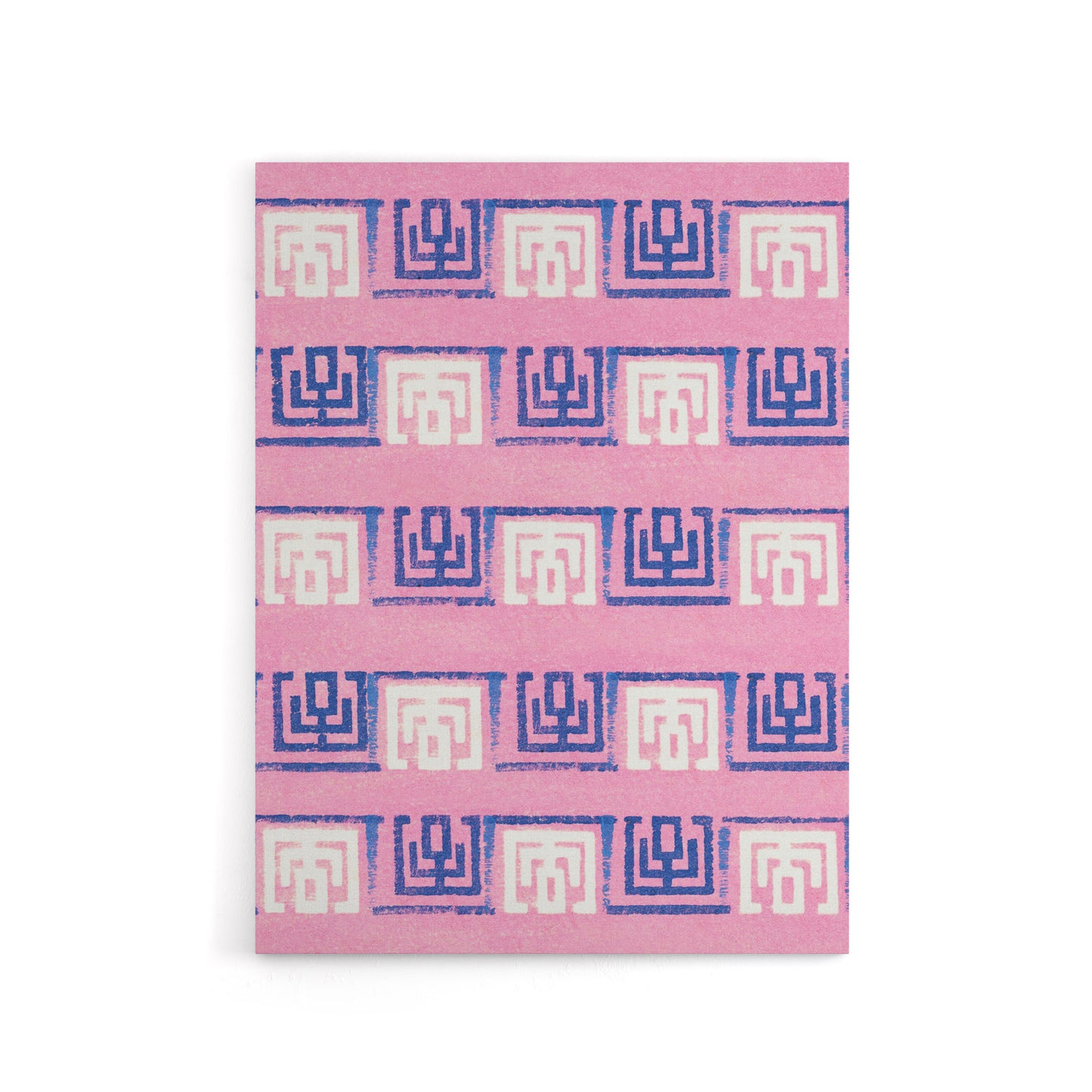 Pink Blue Geometric Pattern Canvas Wall Art Print Furuya Korin