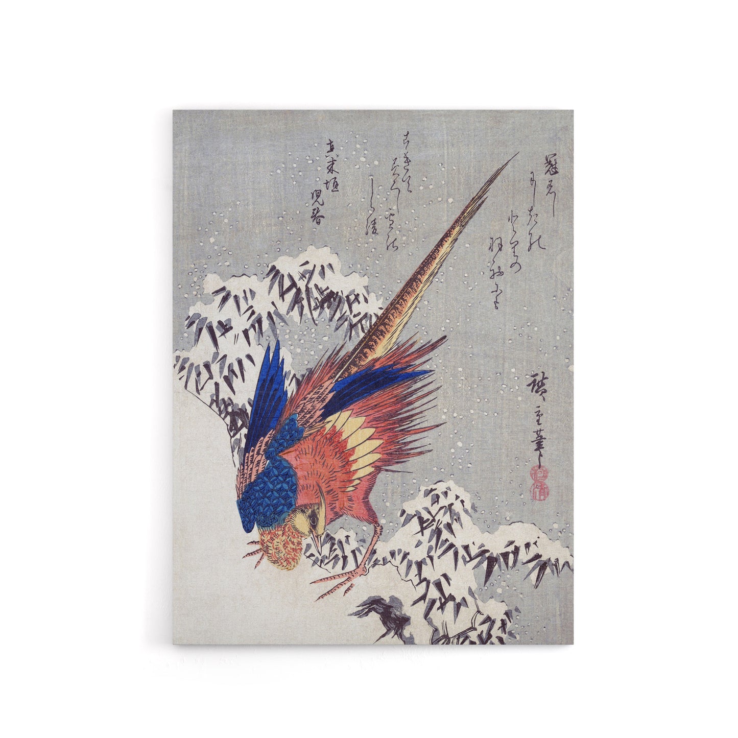 Japanese Pheasant In Snow Canvas Wall Art Print Utagawa Hiroshige