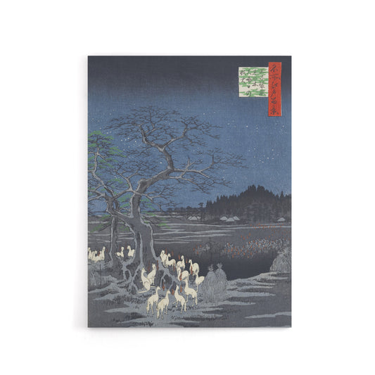 New Years Eve Foxfires Tree Japan Canvas Wall Art Print Hiroshige