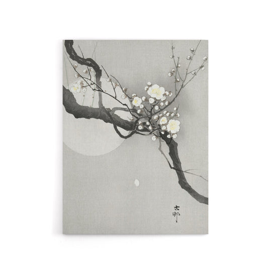 Plum Blossom And Full Moon Canvas Wall Art Print Ohara Koson