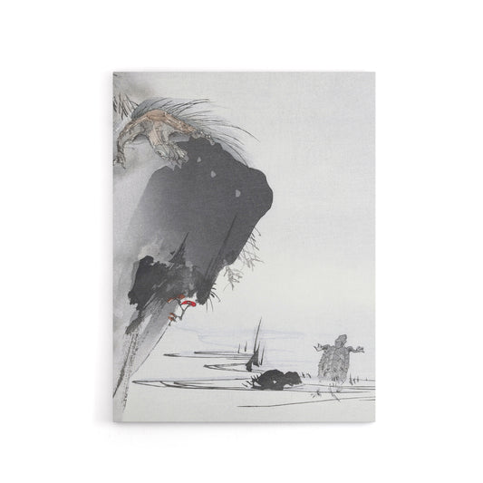 Two Turtles 1890 Ink Painting Canvas Wall Art Print Tsukioka