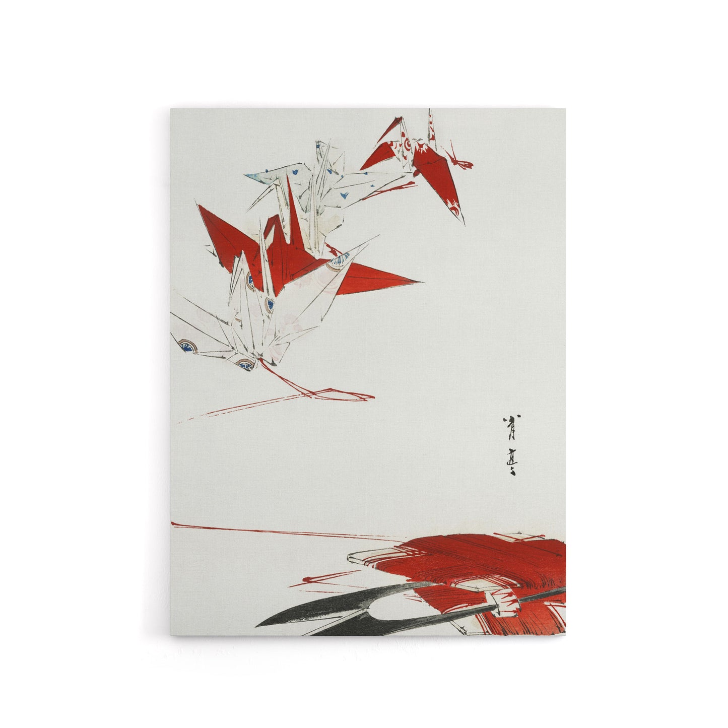 Bird Origami Crane Kachoga Canvas Wall Art Print Watanabe Seitei