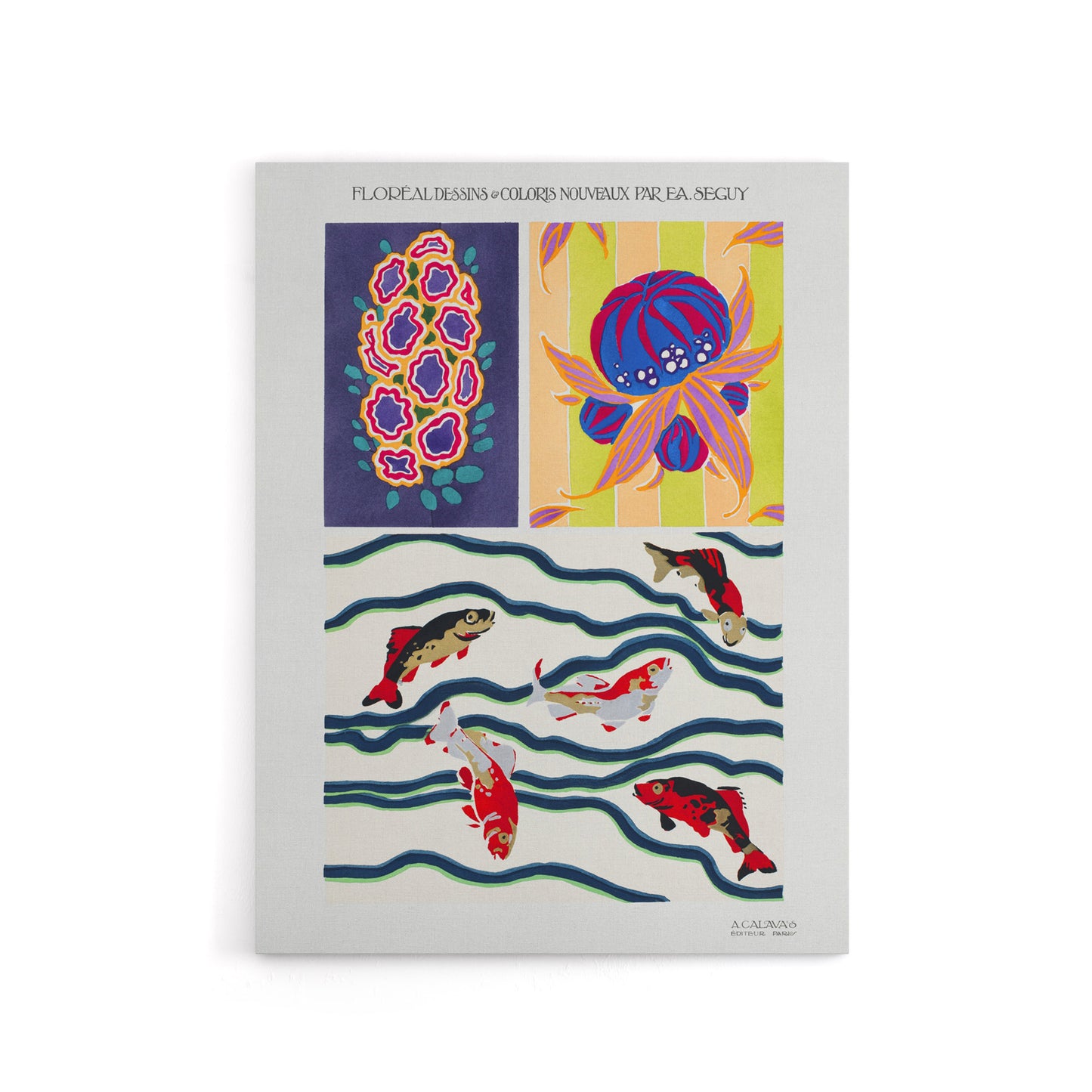 Vintage Sea Life Pattern Designs Canvas Wall Art Print Seguy