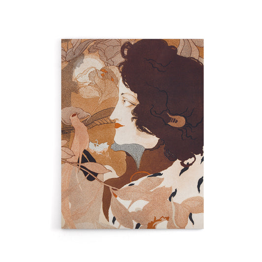 Femme Fatale Portrait Painting Canvas Wall Art Print de Feure