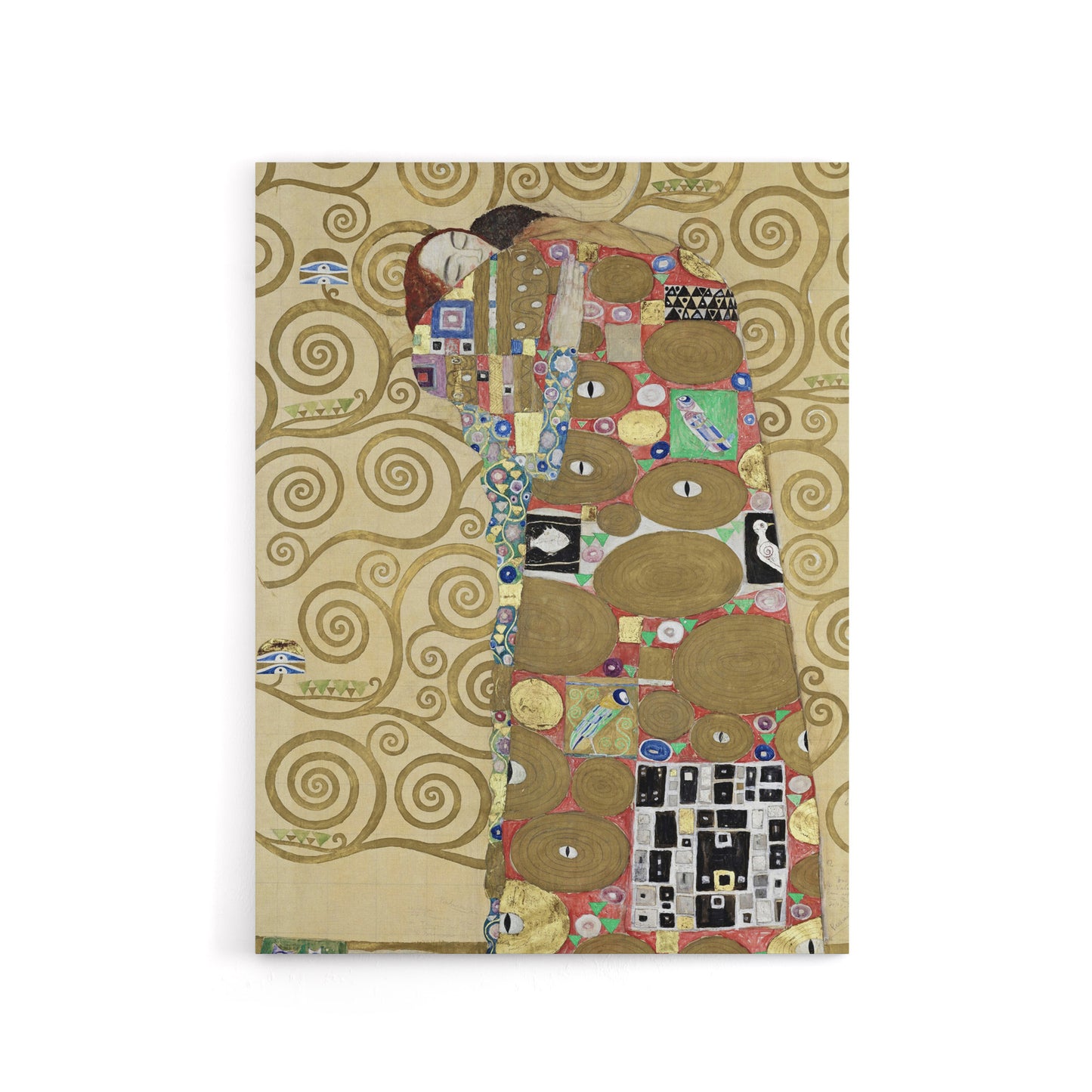 Fulfillment Lovers Embrace Painting Canvas Wall Art Print Klimt