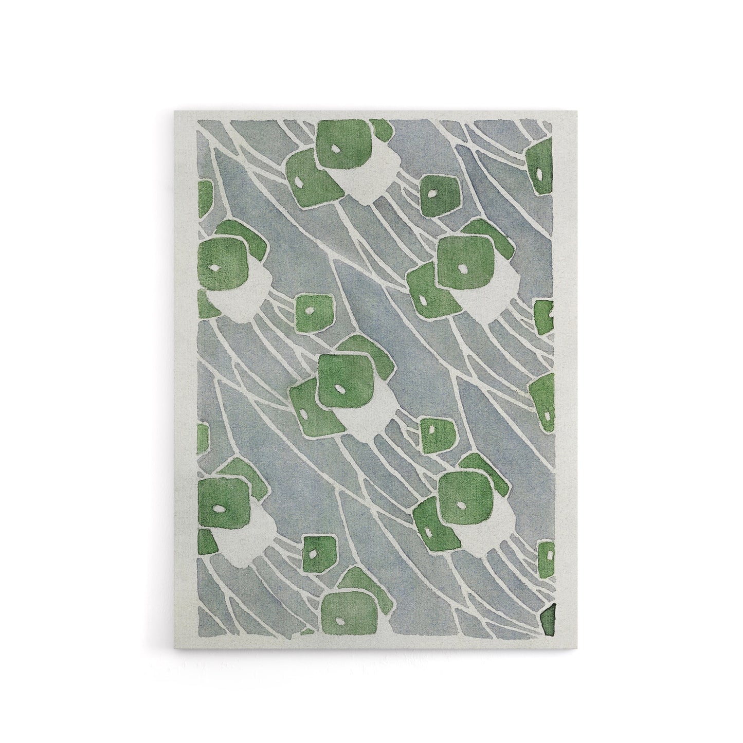 Green Geometric Pattern Canvas Wall Art Print Overbeck