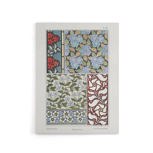 Periwinkle Flower Pattern Canvas Wall Art Print Verneuil