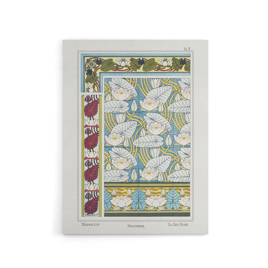 Water Lily Patterns Canvas Wall Art Print Vintage Floral Verneuil