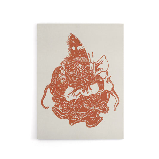 Butterfly on Nasturtium Flower Canvas Wall Art Print van Hoytema