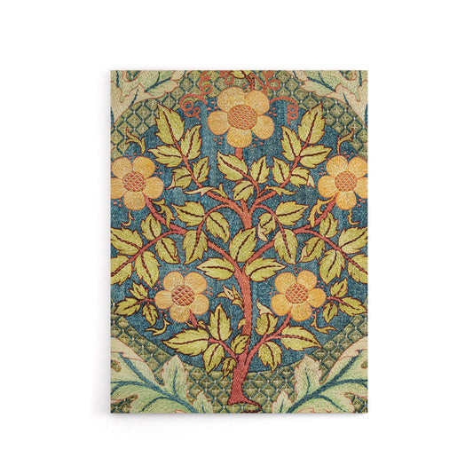 Rose Wreath Embroidery Pattern Canvas Wall Art Print Morris