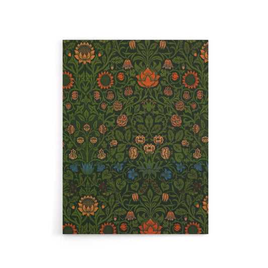 Violet and Columbine Floral Pattern Morris Canvas Wall Art