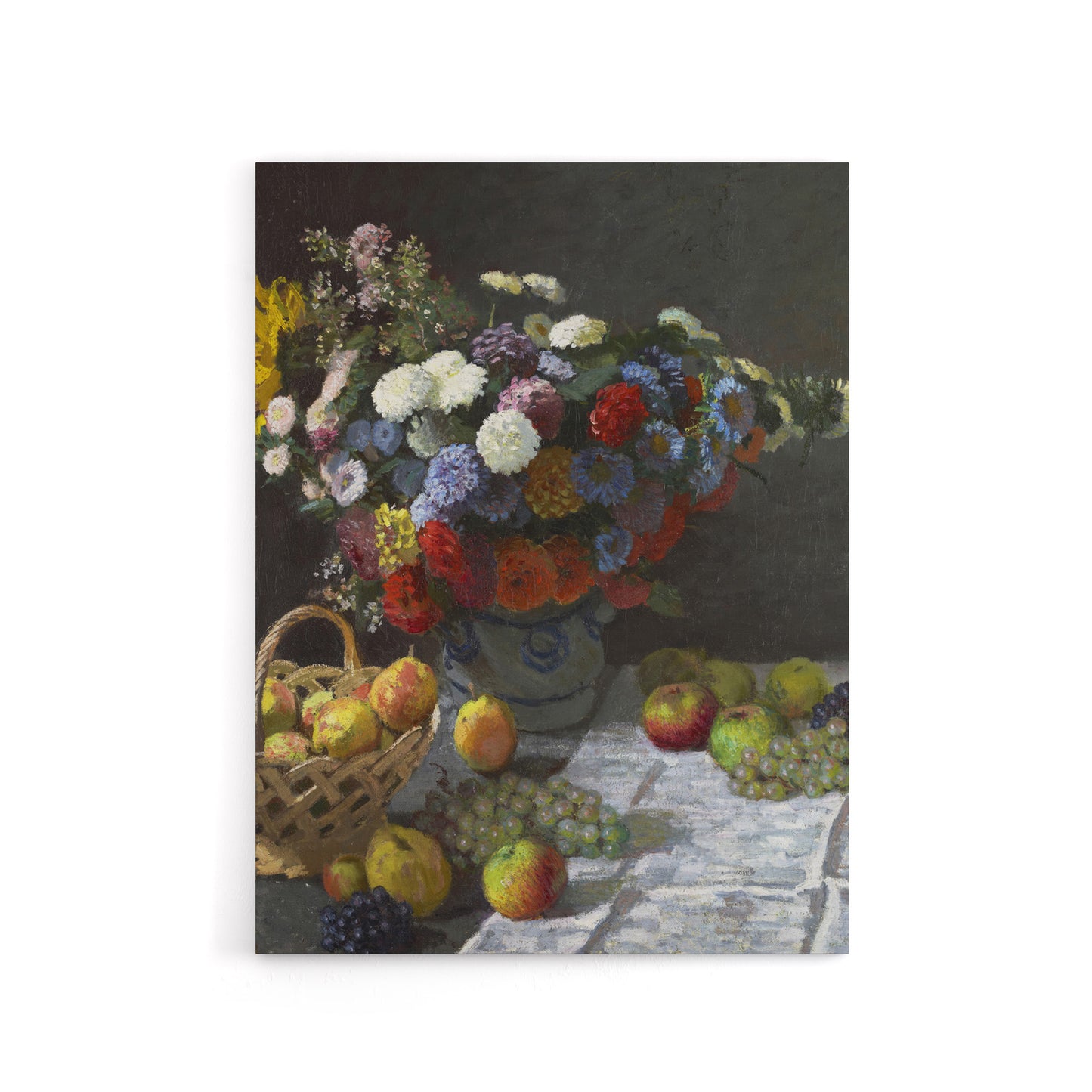 Still Life with Flowers and Fruit Monet Vintage Canvas Wall Art