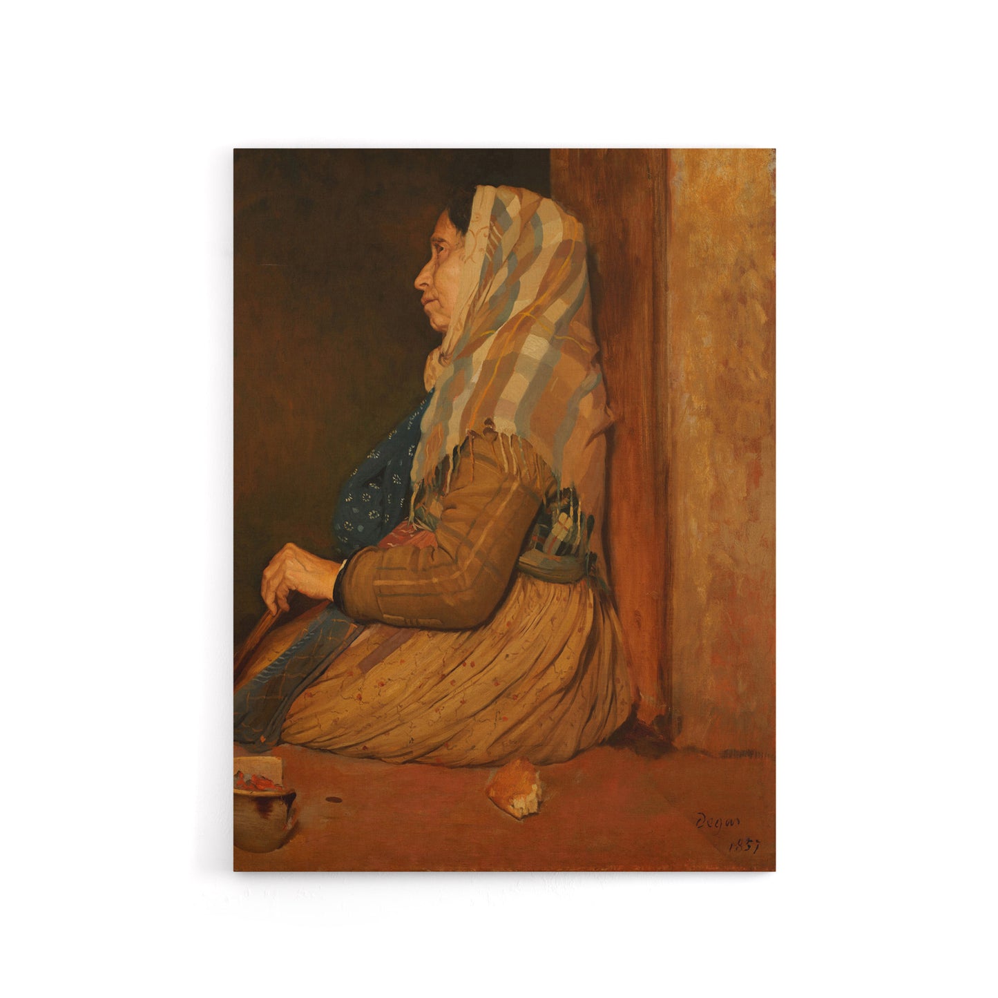 A Roman Beggar Woman Portrait Degas Vintage Canvas Wall Art
