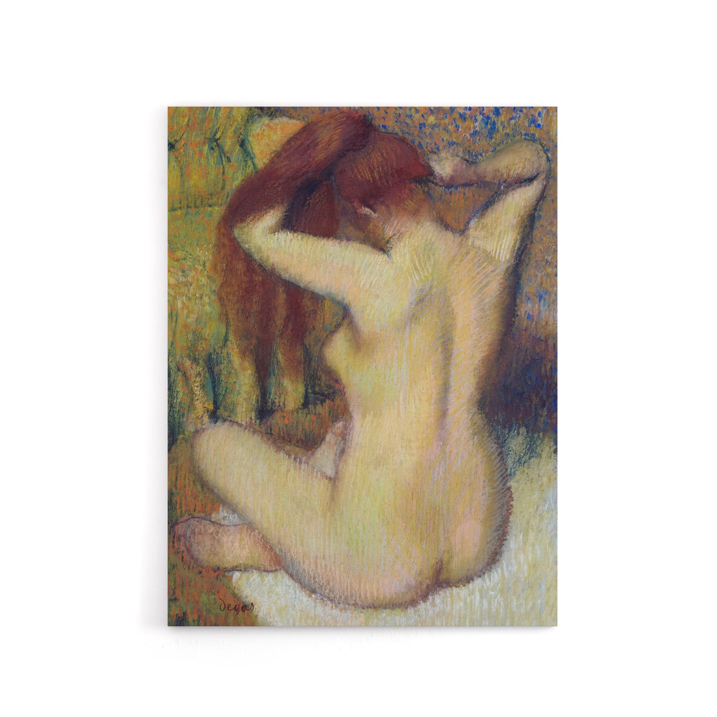 Nude Combing Hair Portrait Edgar Degas Vintage Canvas Wall Art