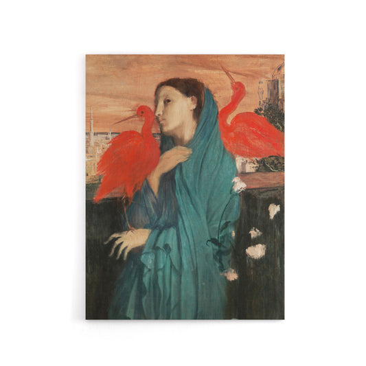 Young Woman with Ibis Birds Edgar Degas Vintage Canvas Wall Art