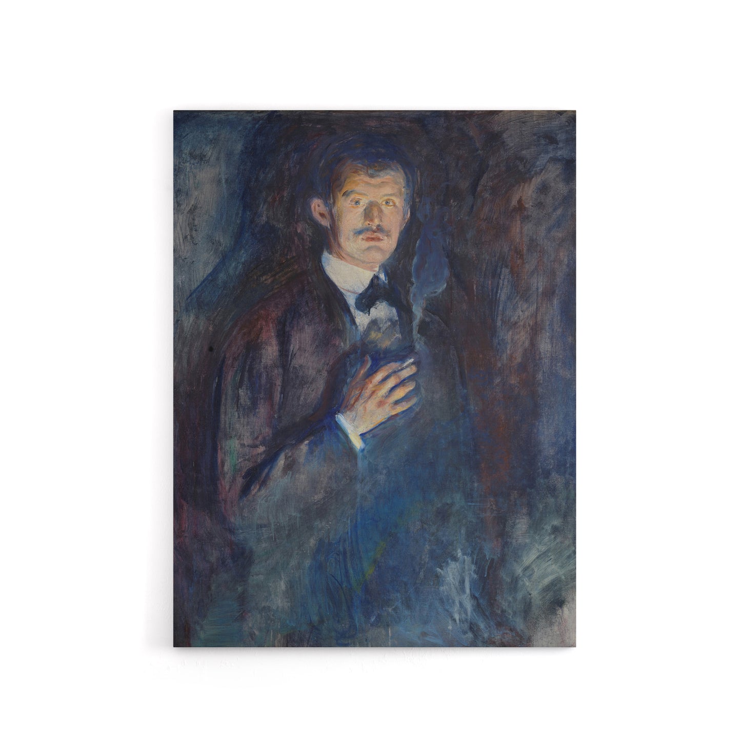 Self Portrait with Cigarette Munch Vintage Canvas Wall Art