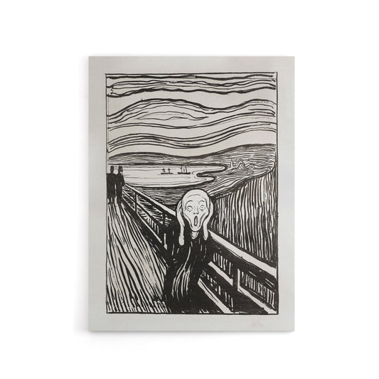 The Scream 1895 Black and White Munch Vintage Canvas Wall Art