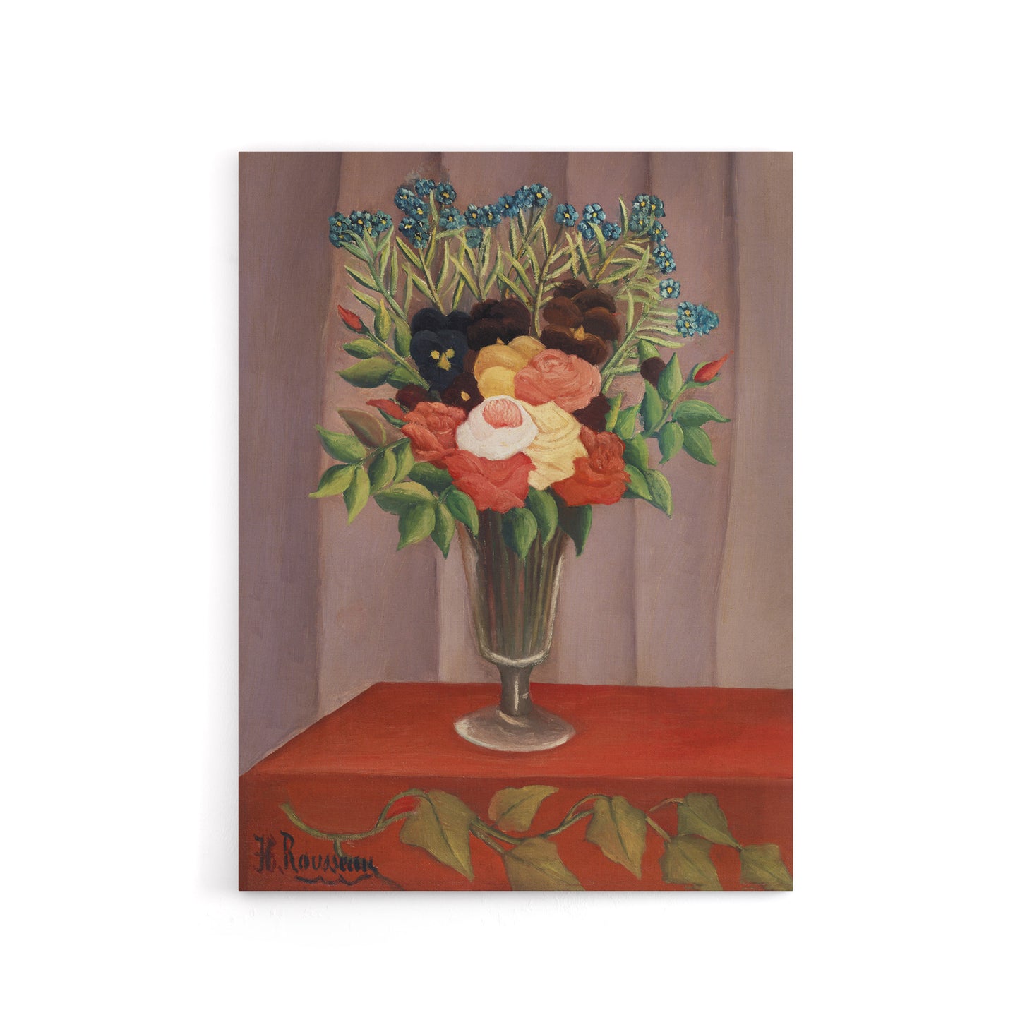 Bouquet of Flowers in a Vase Rousseau Vintage Canvas Wall Art
