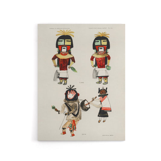 Hopi Kachinas Hopi Native Vintage Canvas Wall Art