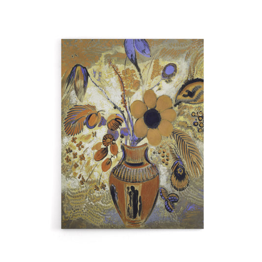 Etruscan Vase with Flowers Redon Vintage Canvas Wall Art