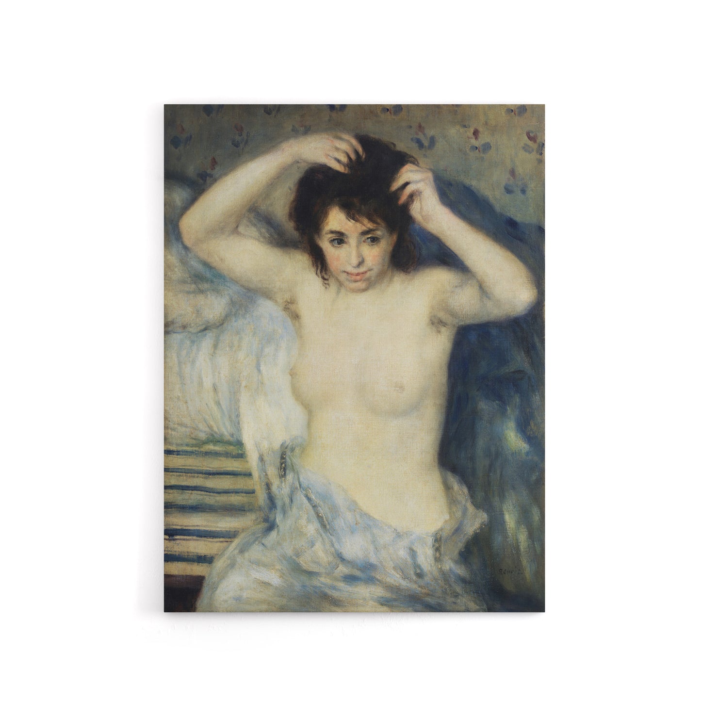 Before the Bath Nude Portrait Renoir Vintage Canvas Wall Art