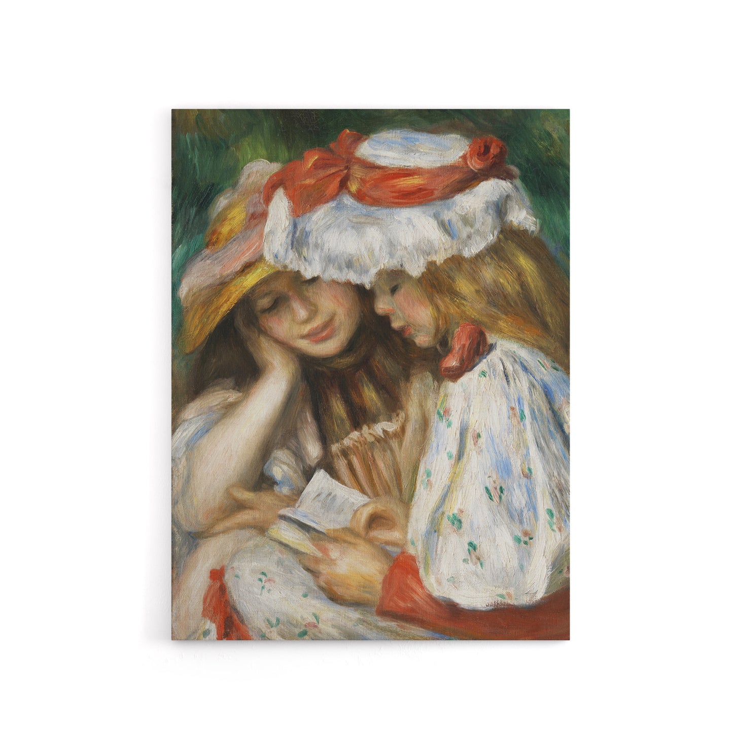 Two Girls Reading Renoir Vintage Canvas Wall Art