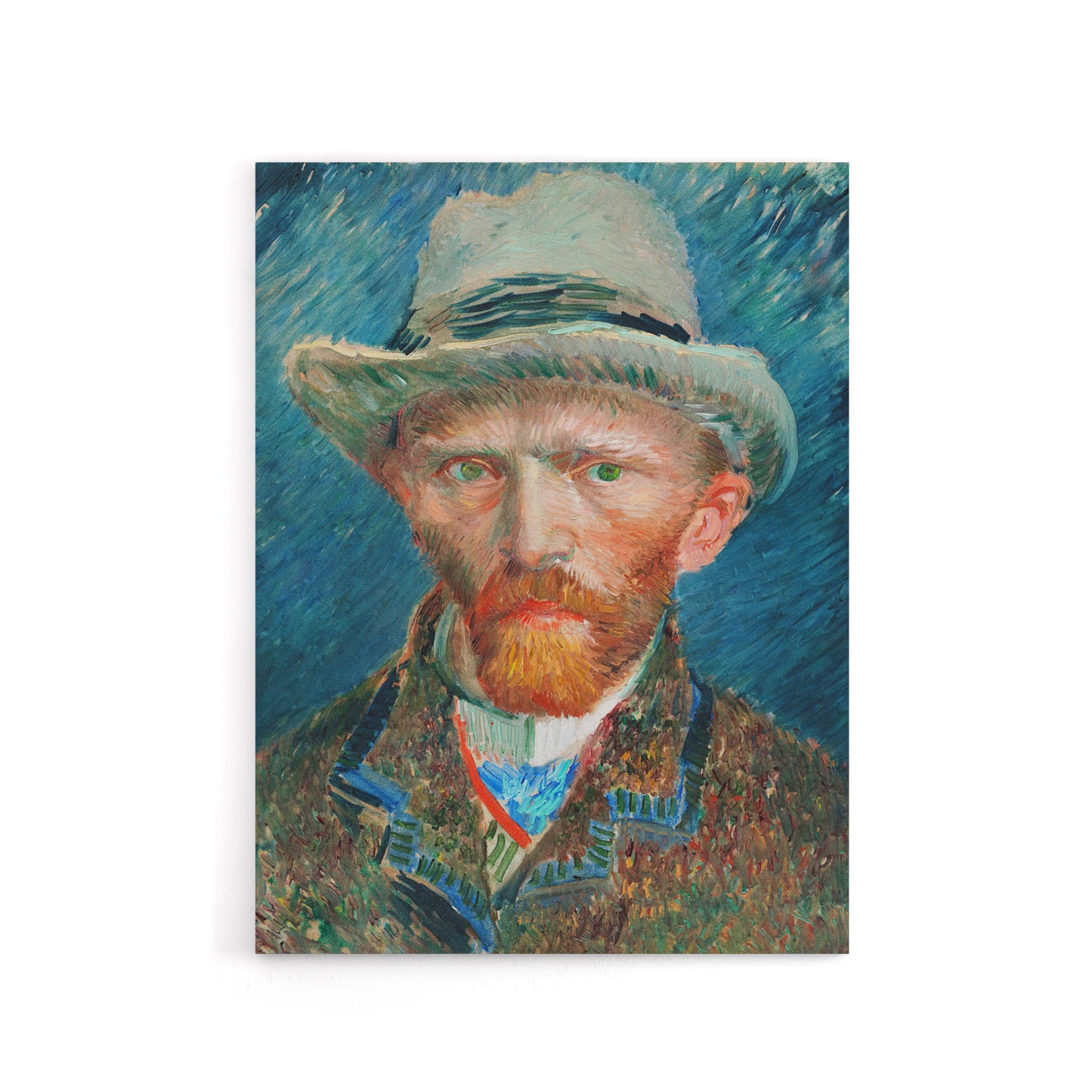 Self Portrait With Hat Van Gogh Vintage Canvas Wall Art