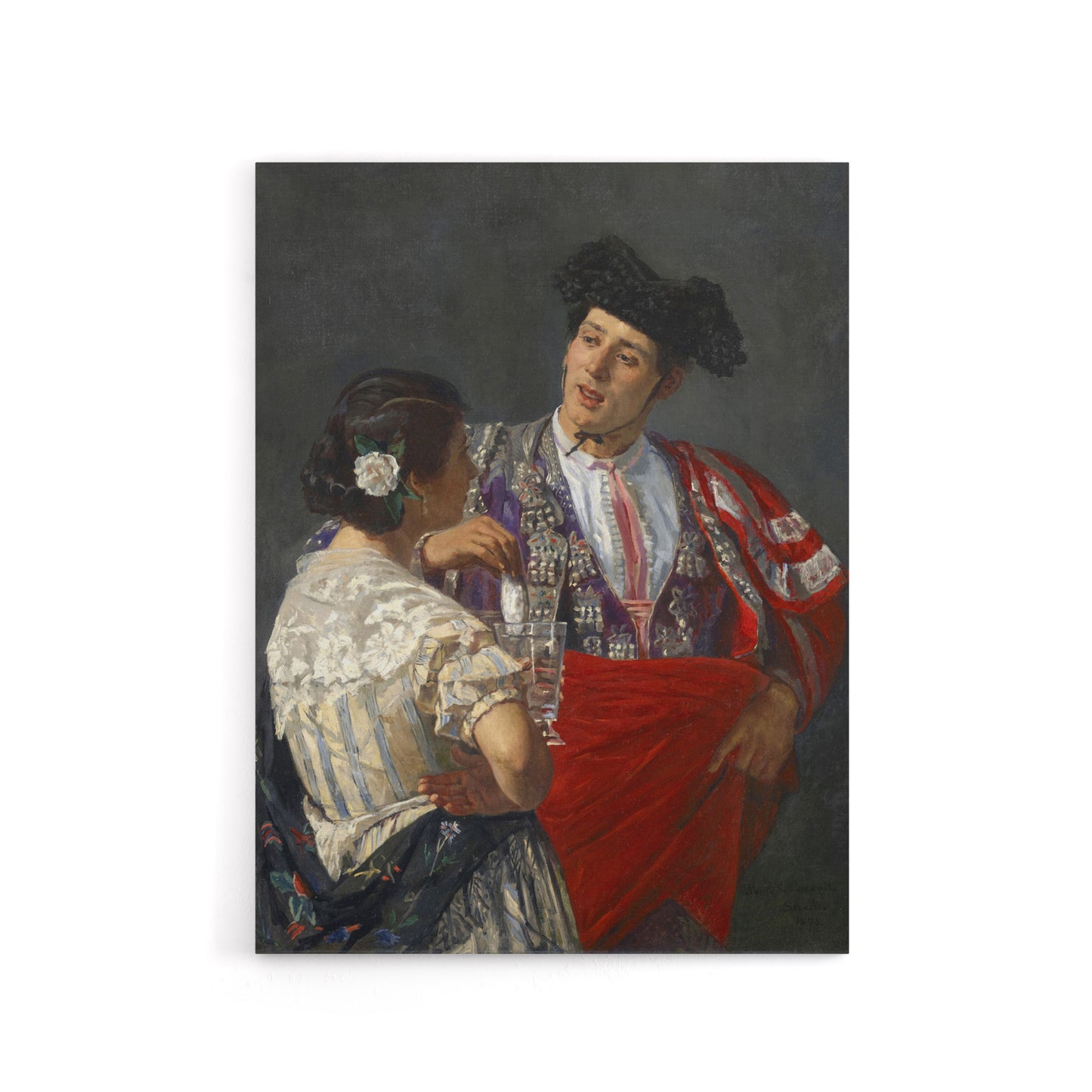 Offering The Panel To A Bullfighter Cassatt Canvas Wall Art
