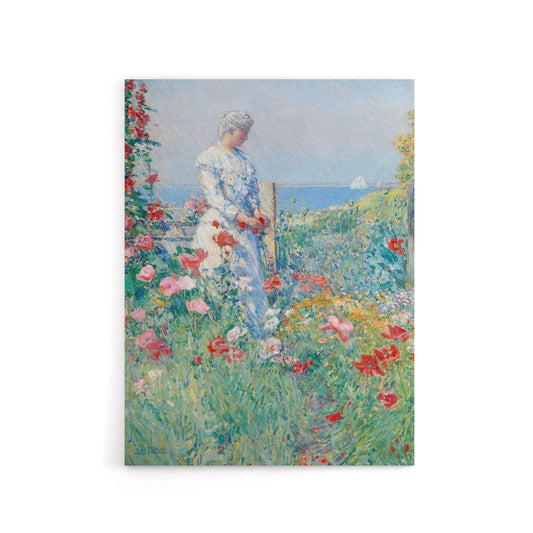Celia in Her Garden Floral Portrait Hassam Canvas Wall Art Print
