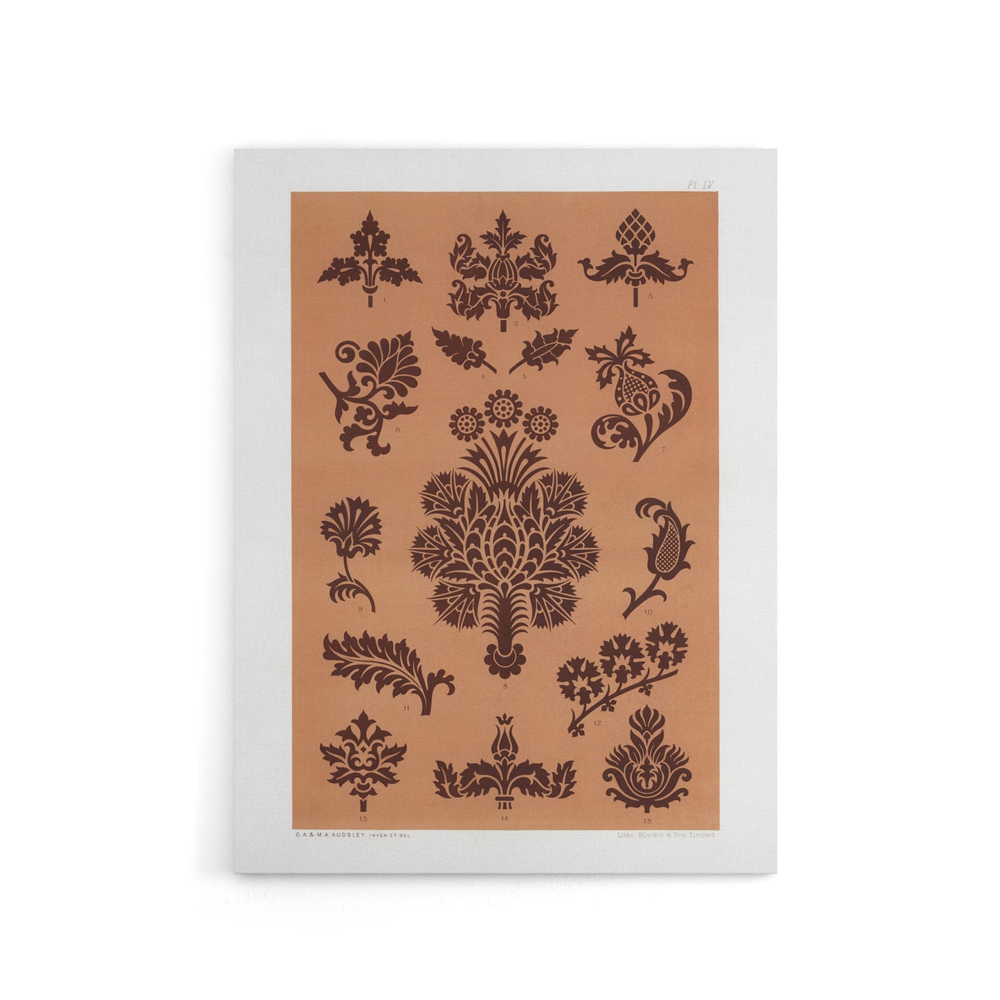 Medieval Botanical Pattern GA and MA Audsley Canvas Wall Art Print