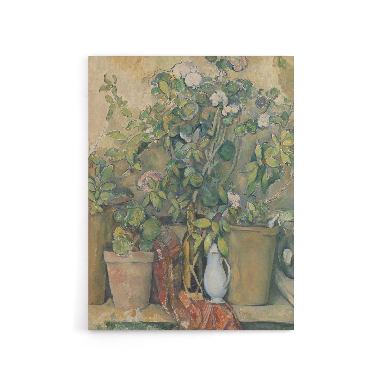 Terracotta Pots and Flowers Paul Cezanne Canvas Wall Art Print