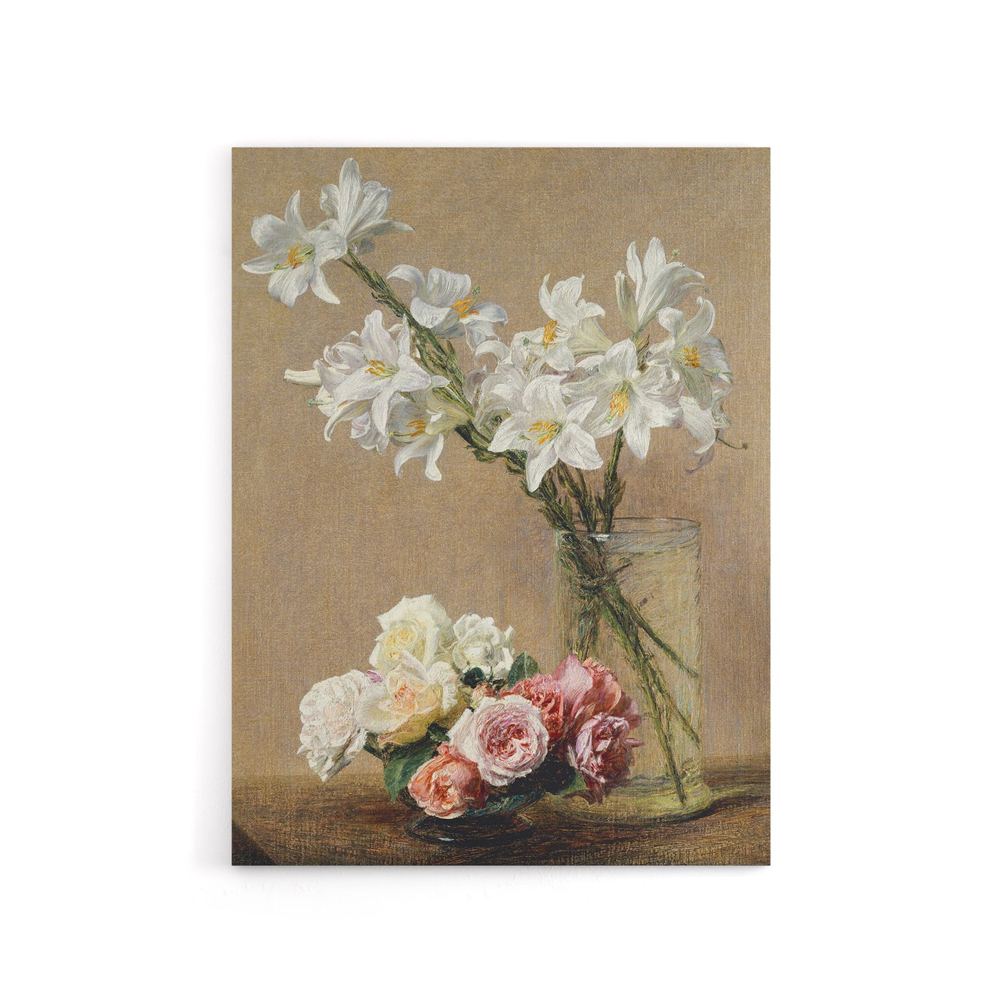 Still Life Roses and Lilies Latour Canvas Wall Art Print