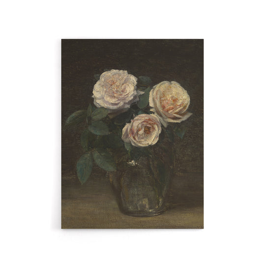 Still Life with Roses in Vase Latour Canvas Wall Art Print