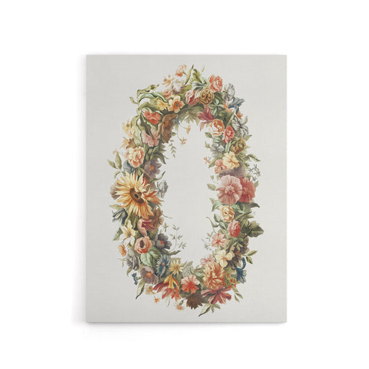 Summer Flower Wreath Illustration Teyler Canvas Wall Art