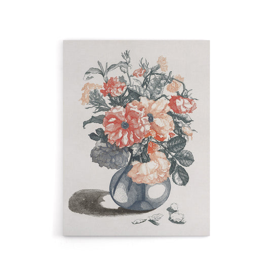 Still Life Pink Roses in Glass Vase Teyler Canvas Wall Art
