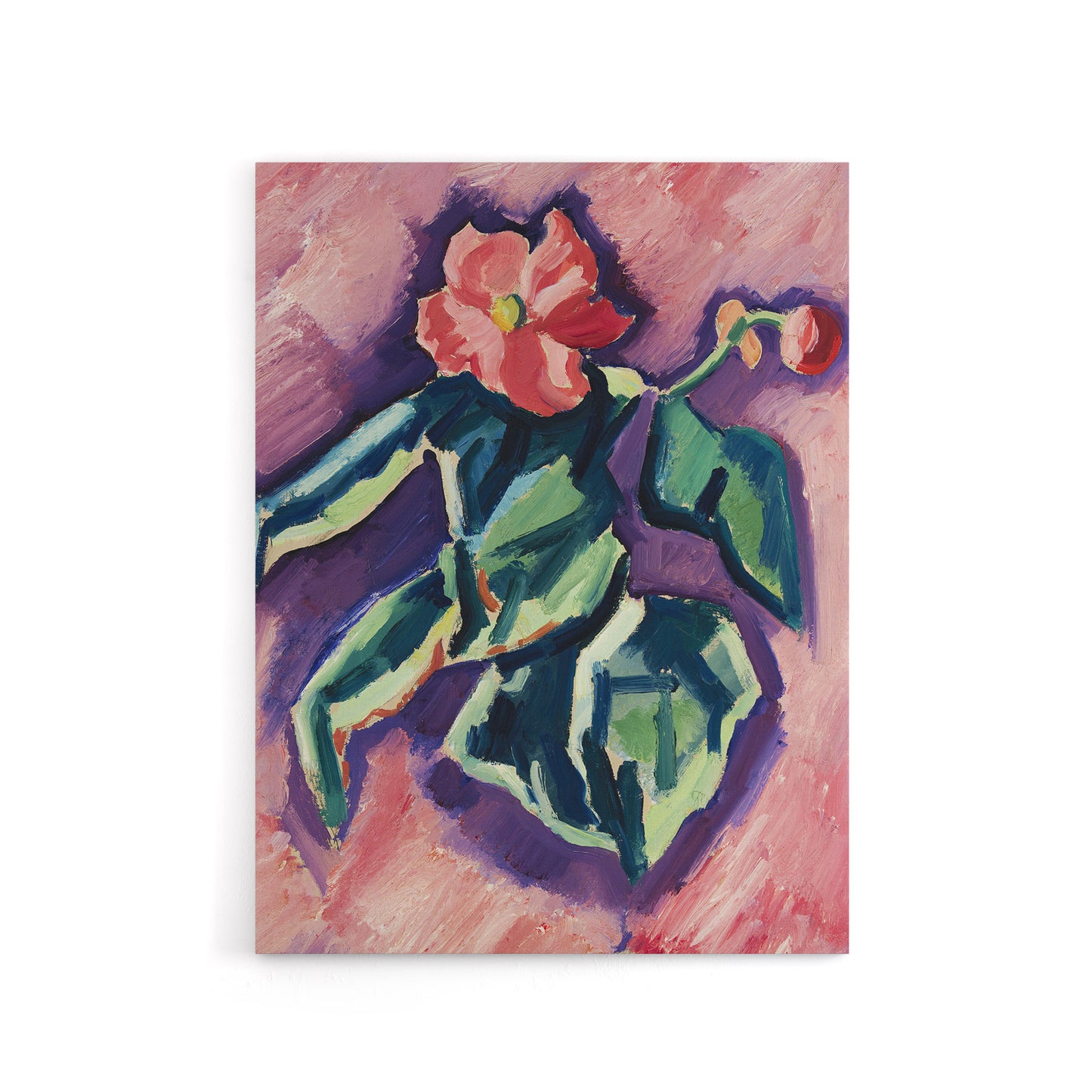 Pink Begonias Abstract Painting Hartley Canvas Wall Art