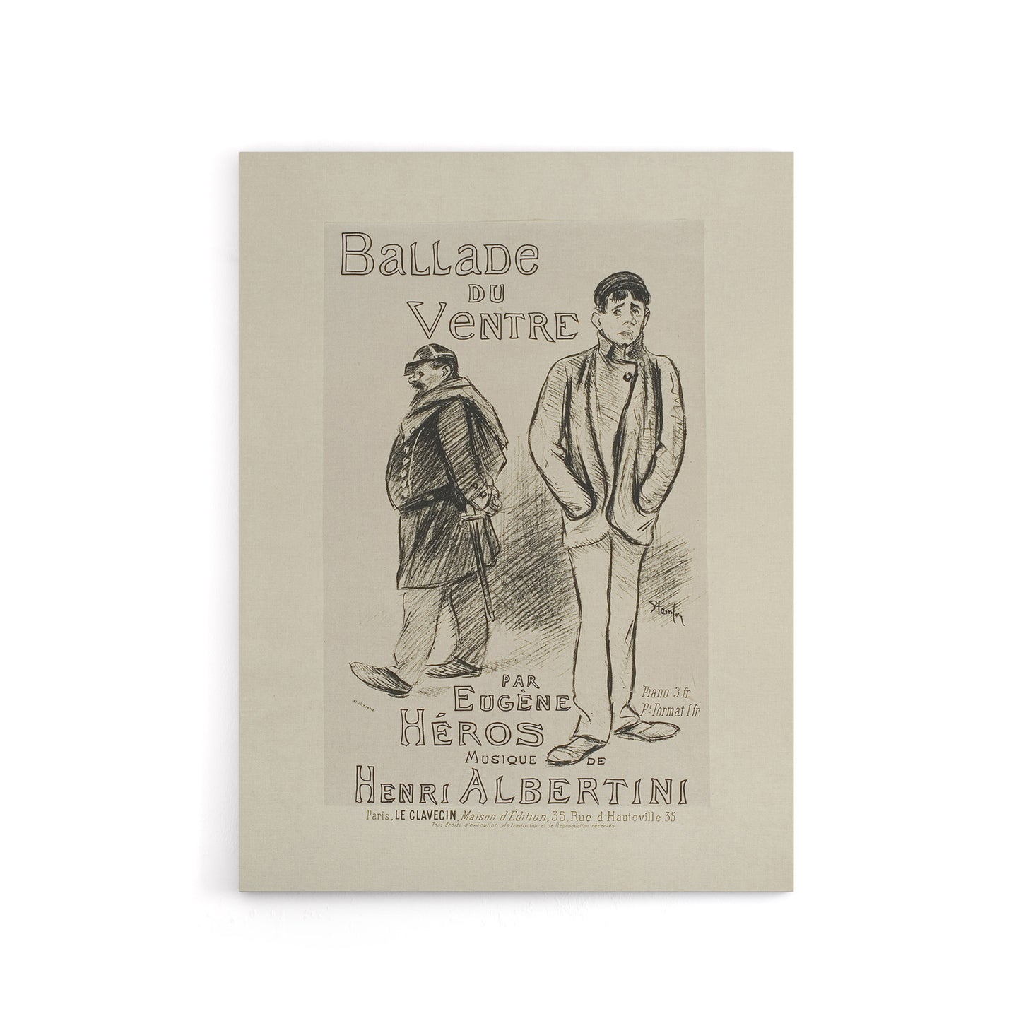 Ballade du Ventre Theatre Poster Steinlen Canvas Wall Art