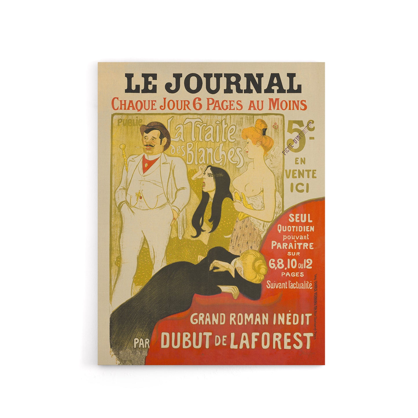 Journal Vintage Newspaper Magazine Cover Steinlen Canvas Wall Art