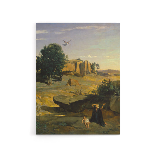 Camille Corot Hagar And Her Son in the Wilderness Canvas Wall Art Print