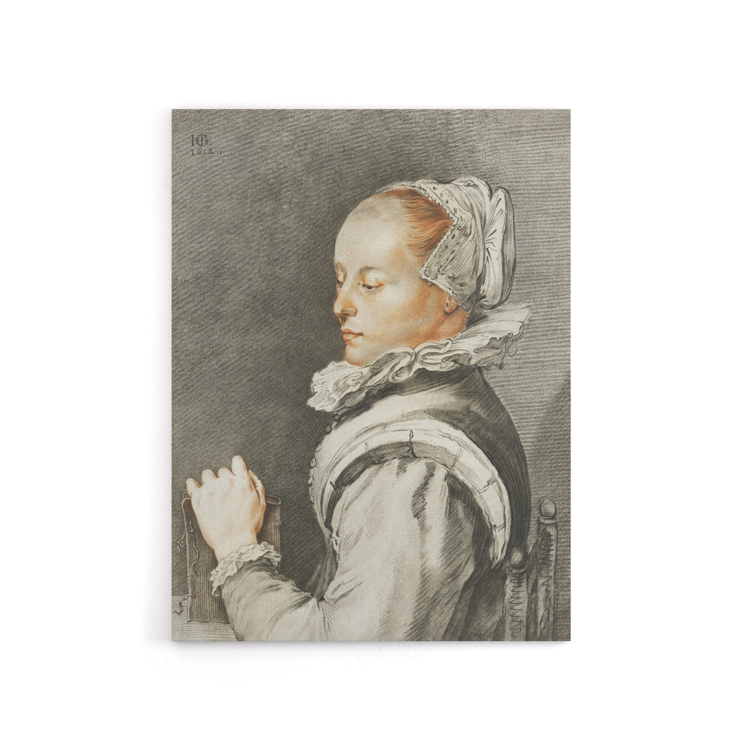 Cornelis Ploos van Amstel Portrait of a Young Woman Canvas Wall Art Print