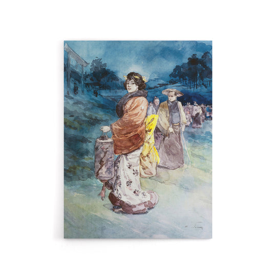 Somm Procession of Characters in Japanese Costume Canvas Wall Art Print