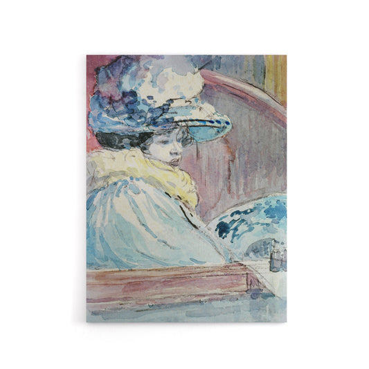 Henry Somm Woman in a Lodge Watercolour Portrait Canvas Wall Art Print