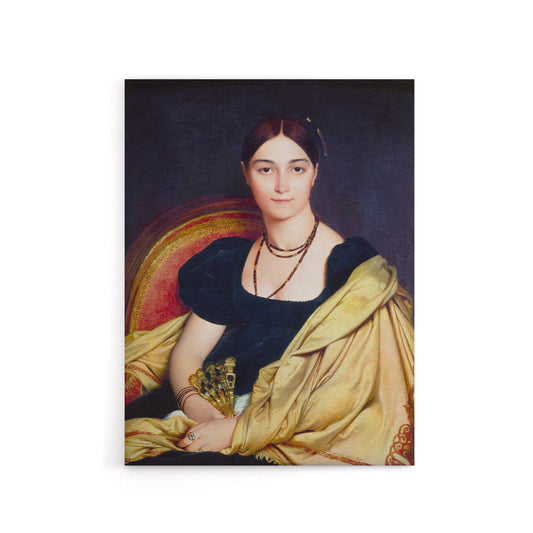 J A D Ingres Portrait of Madame Duvaucey Canvas Wall Art Print
