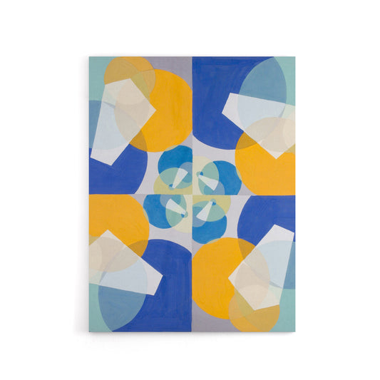 Joseph Schillinger Green Squares Abstract Painting Canvas Wall Art Print