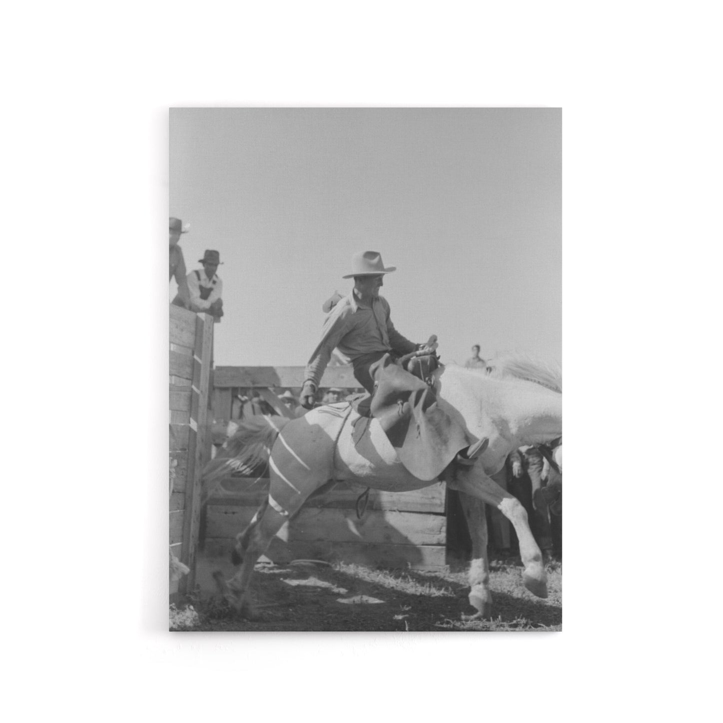 Russell Lee Cowboy at Bean Day Rodeo Action Shot Canvas Wall Art Print